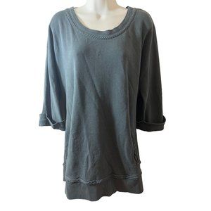 Soft Surroundings Gray Long Womens Pocketed Sweater Size Large